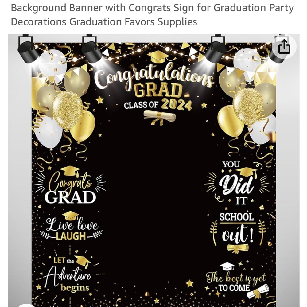 Grad Party banner and decorations
